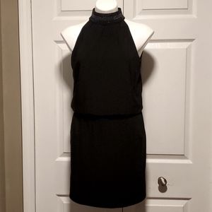 White House Black Market Halterneck Women's Black Dress - Size Small